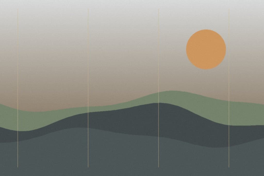 Cool-toned newsprint illustration suggesting high water on river flats west of Logan.