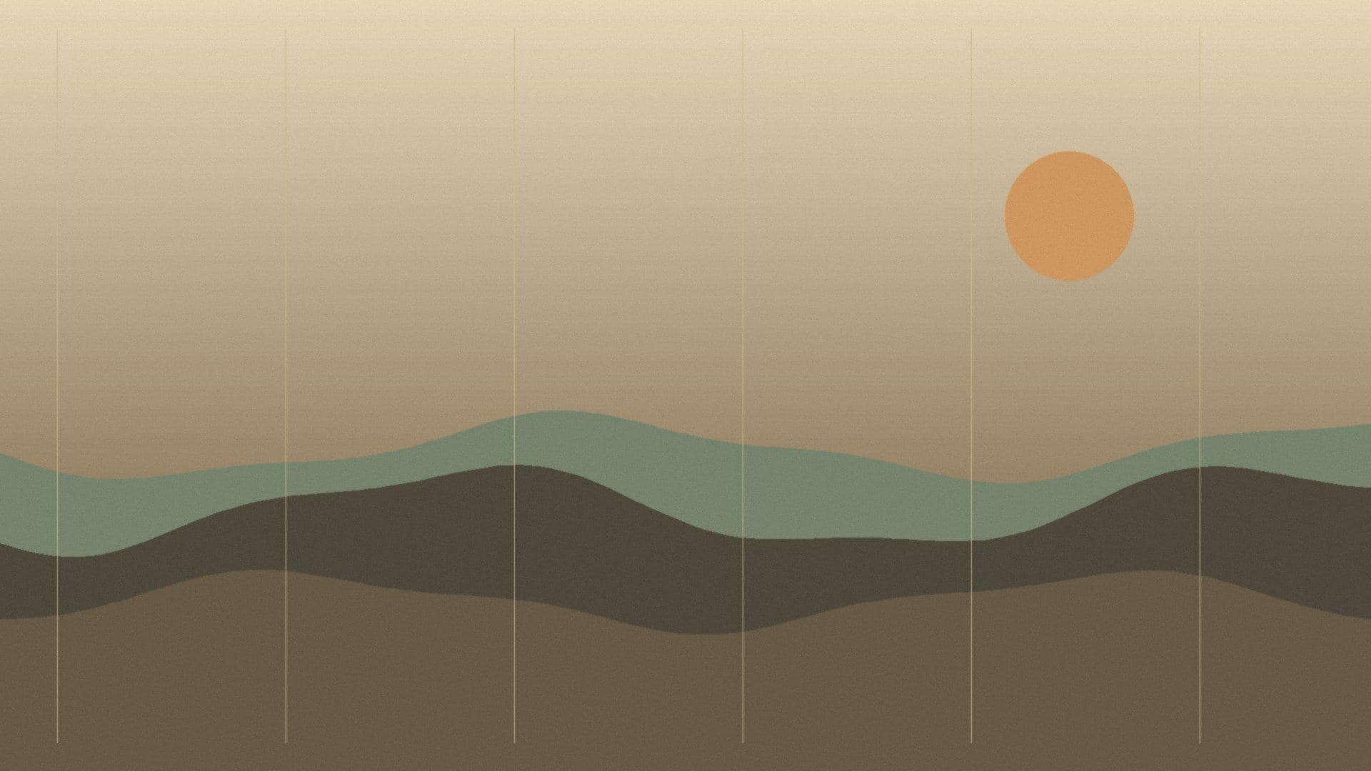 Warm newsprint illustration of western Logan ridgelines.